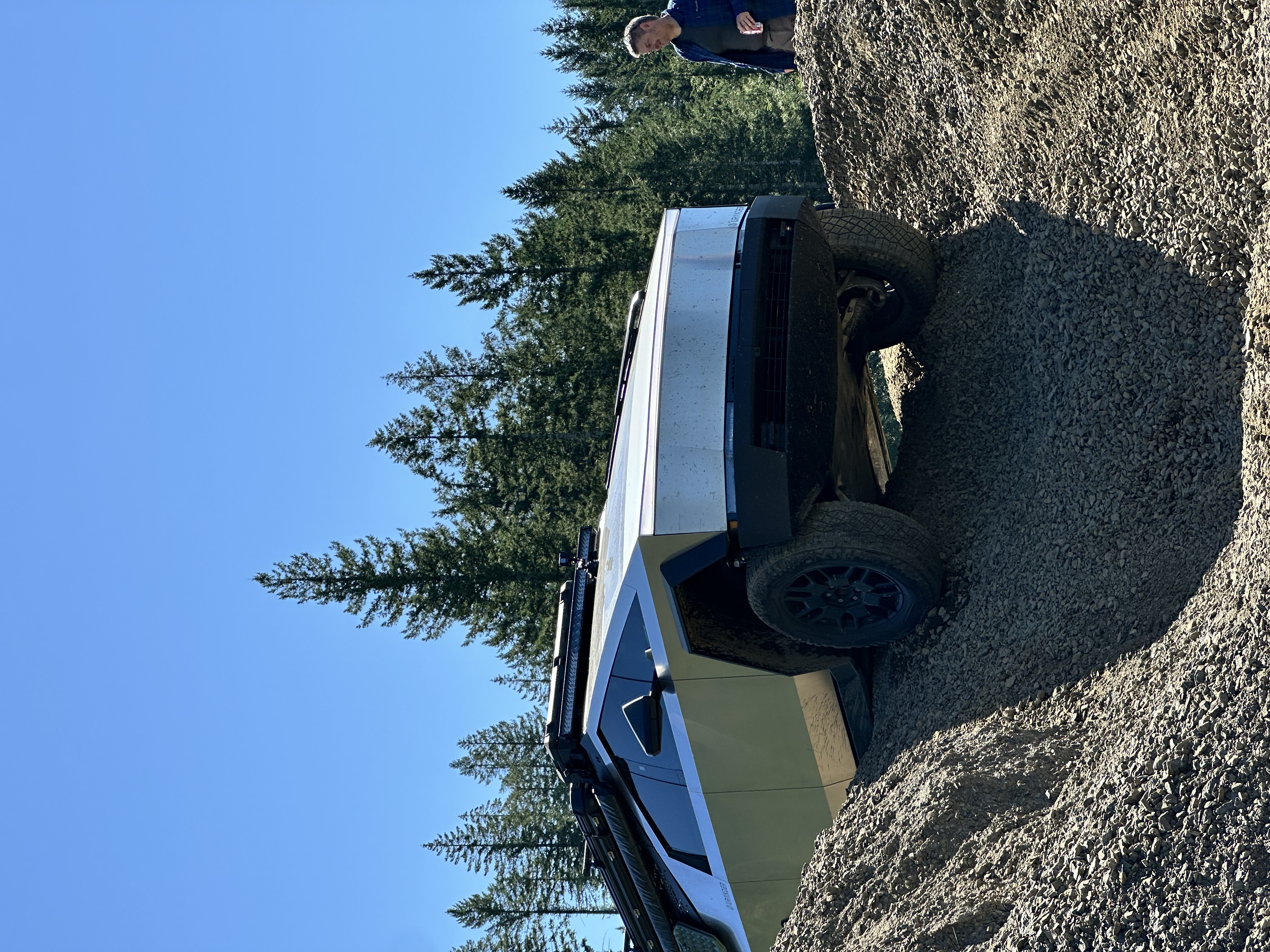 Cybertruck on rugged mountain terrain