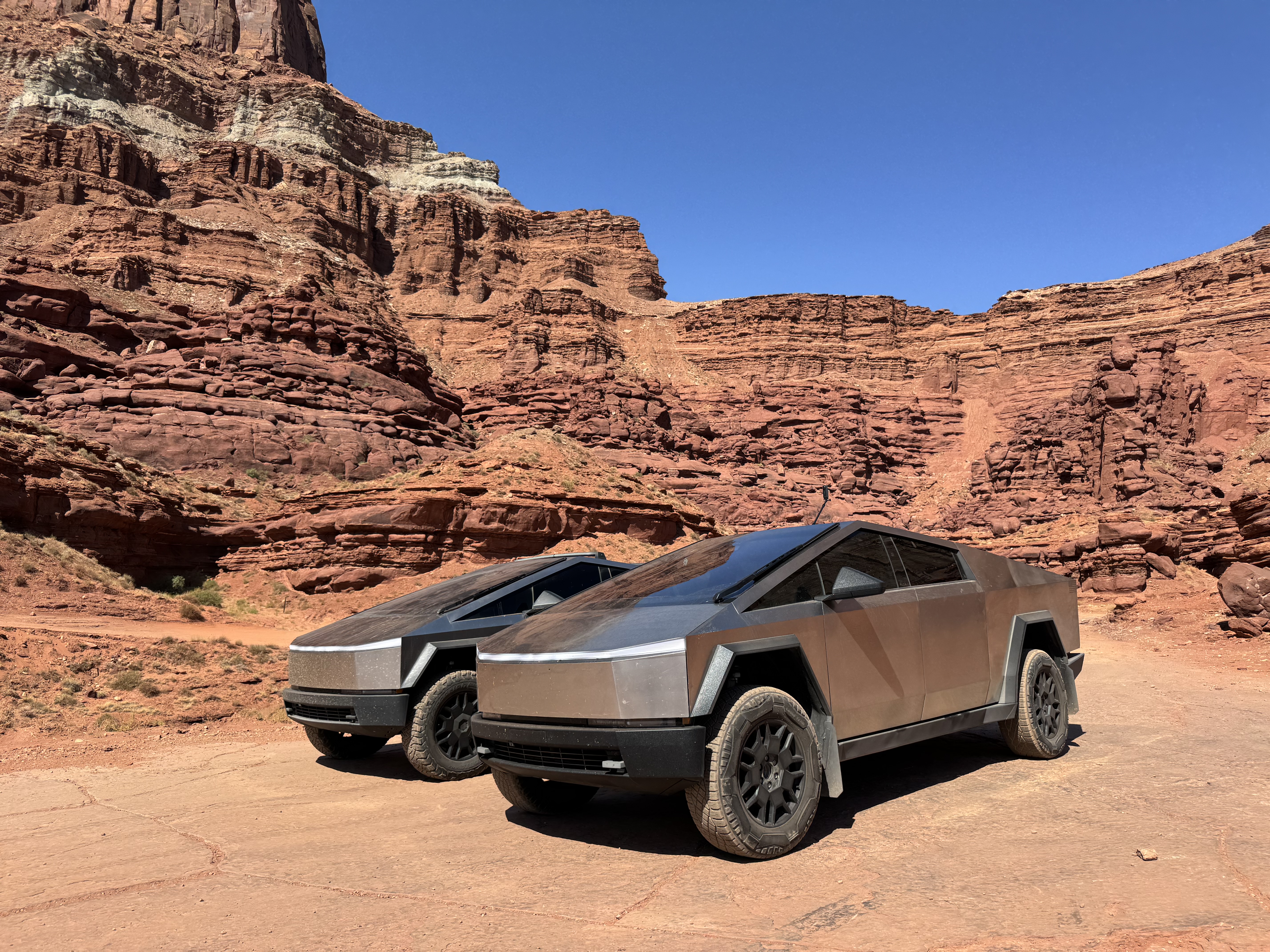 Cybertruck off-road trail run through forest