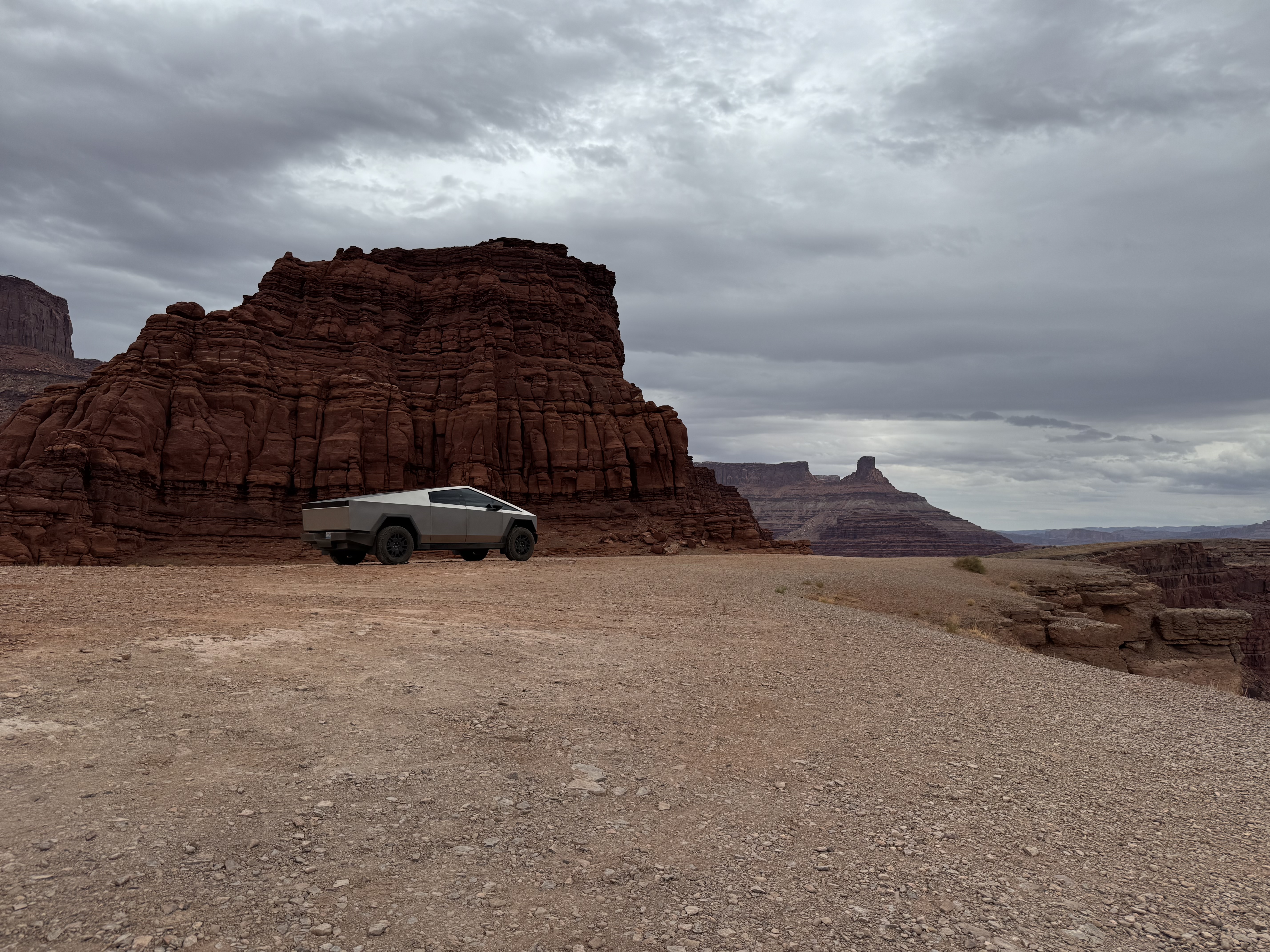 Cybertruck off-road action shot