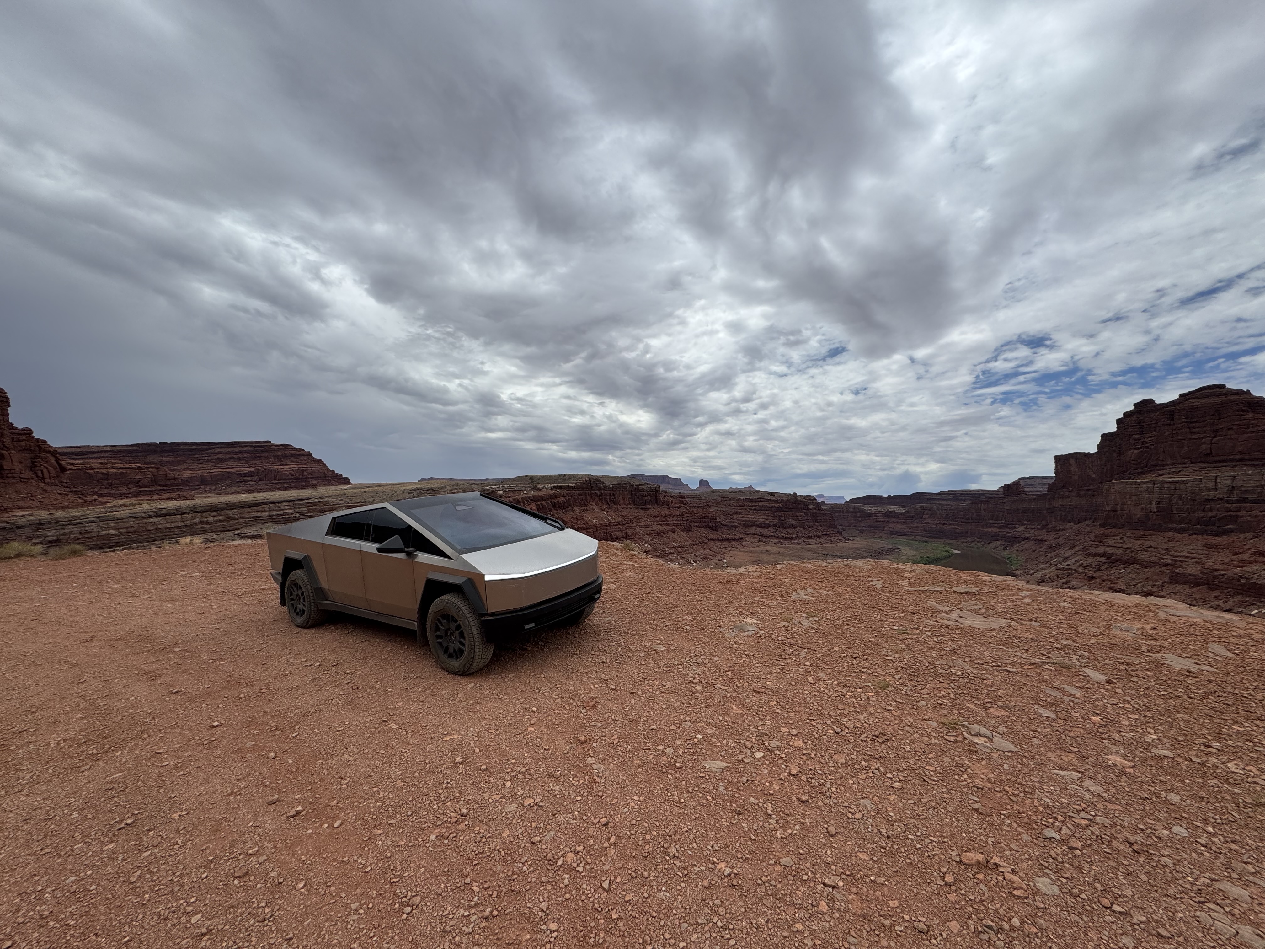 Cybertruck trail adventure through trees