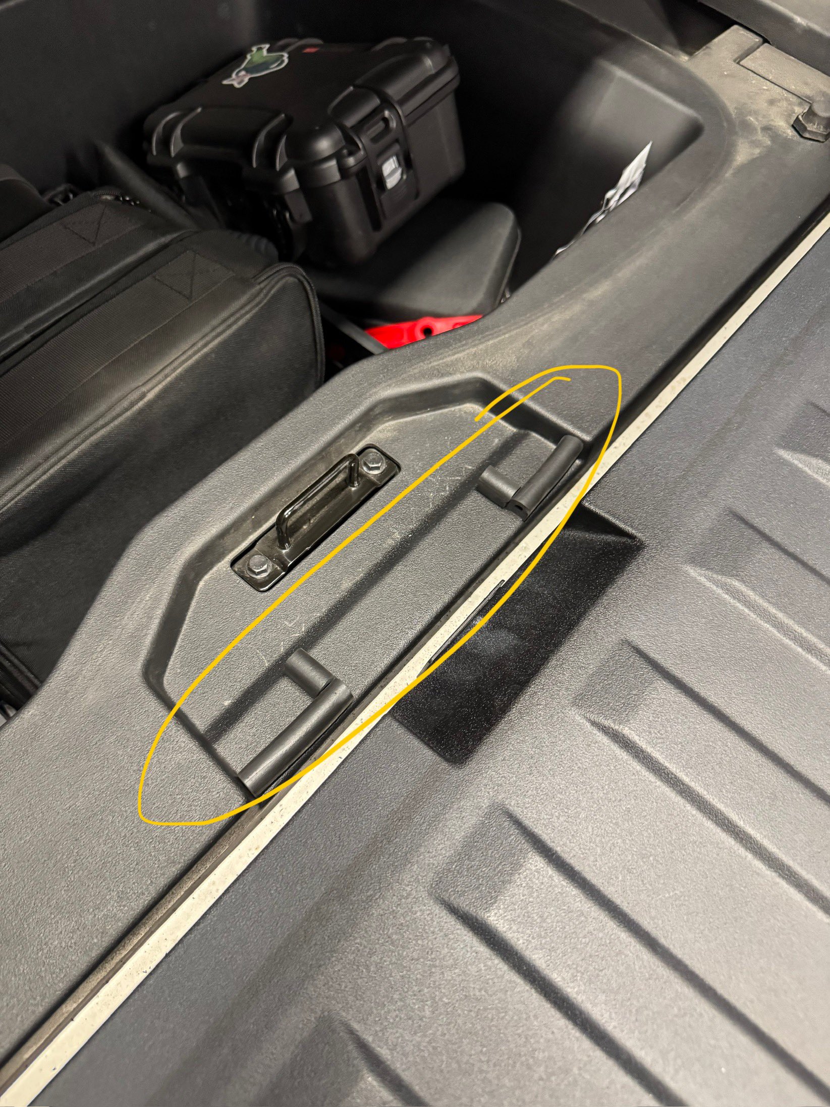 Smuggler's bay door latch area where seal is applied
