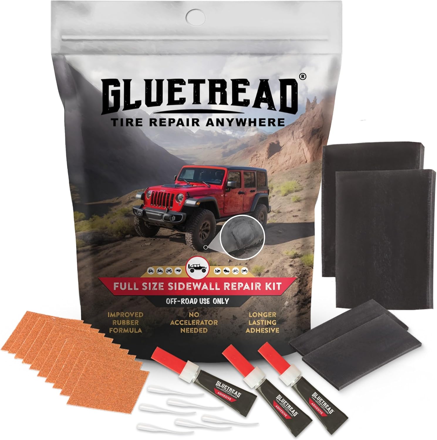 Tire sidewall patch kit