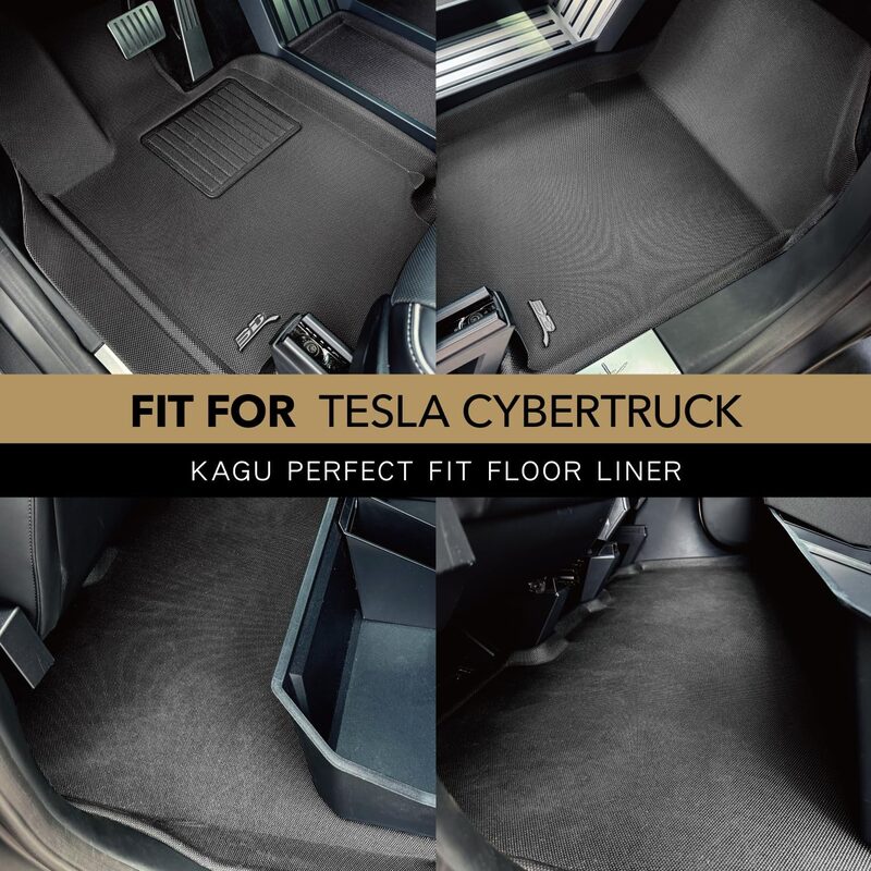 3D MAXpider KAGU floor liners installed in a Tesla Cybertruck