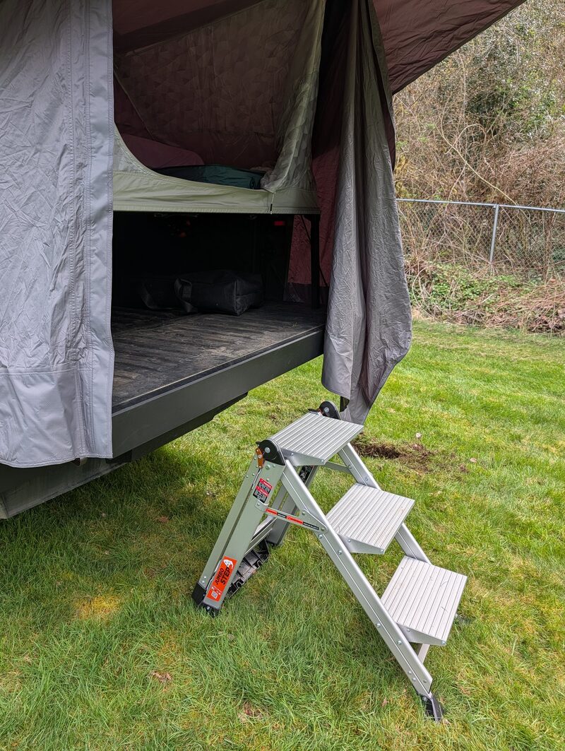 Little Giant Jumbo Step 3-step stepladder at the CyberTent tailgate