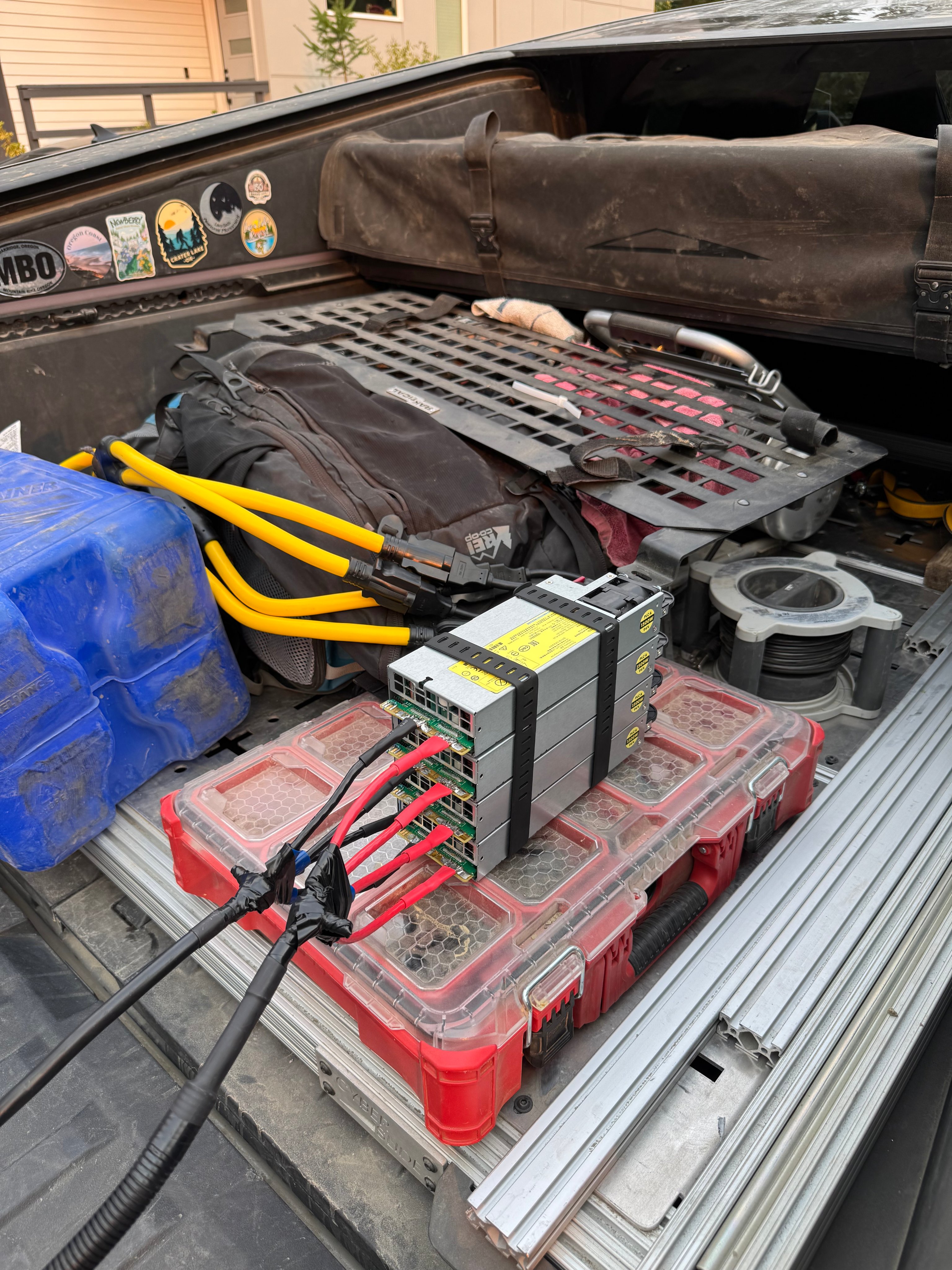 Completed winch mounted on Cybertruck