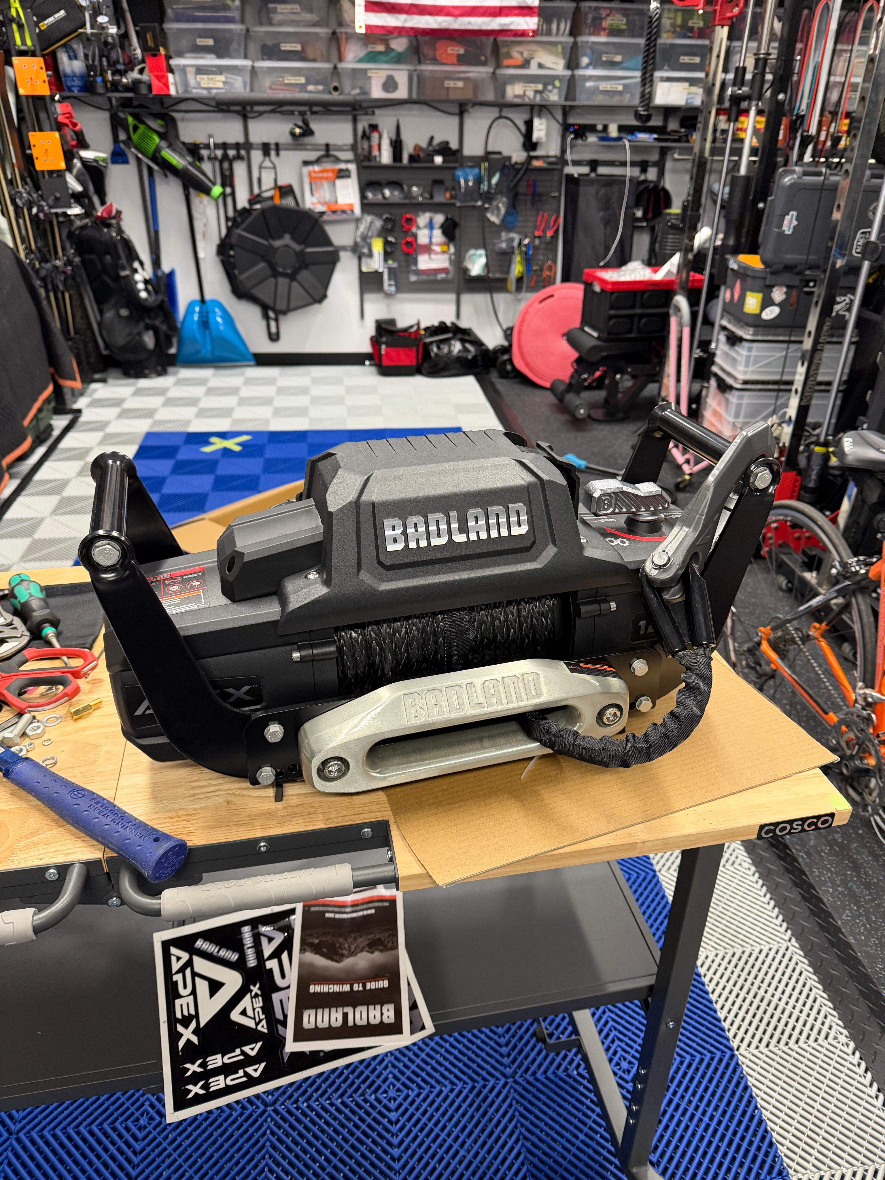 Winch hitch mount installed on Cybertruck