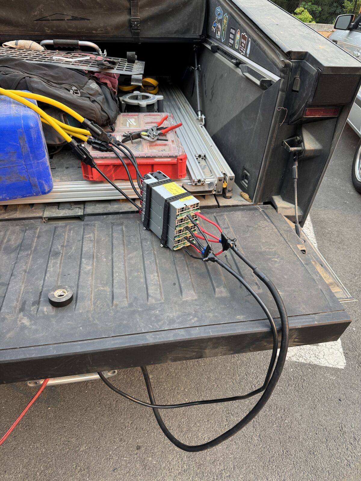 Cybertruck winch build wiring detail